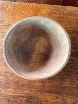 Antique Wood carved bowl with Spoon