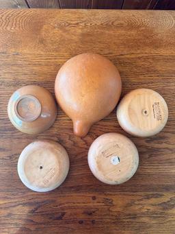 Set of 5 Wood Carved Bowls