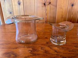 Set of 2 Glass Top Hats