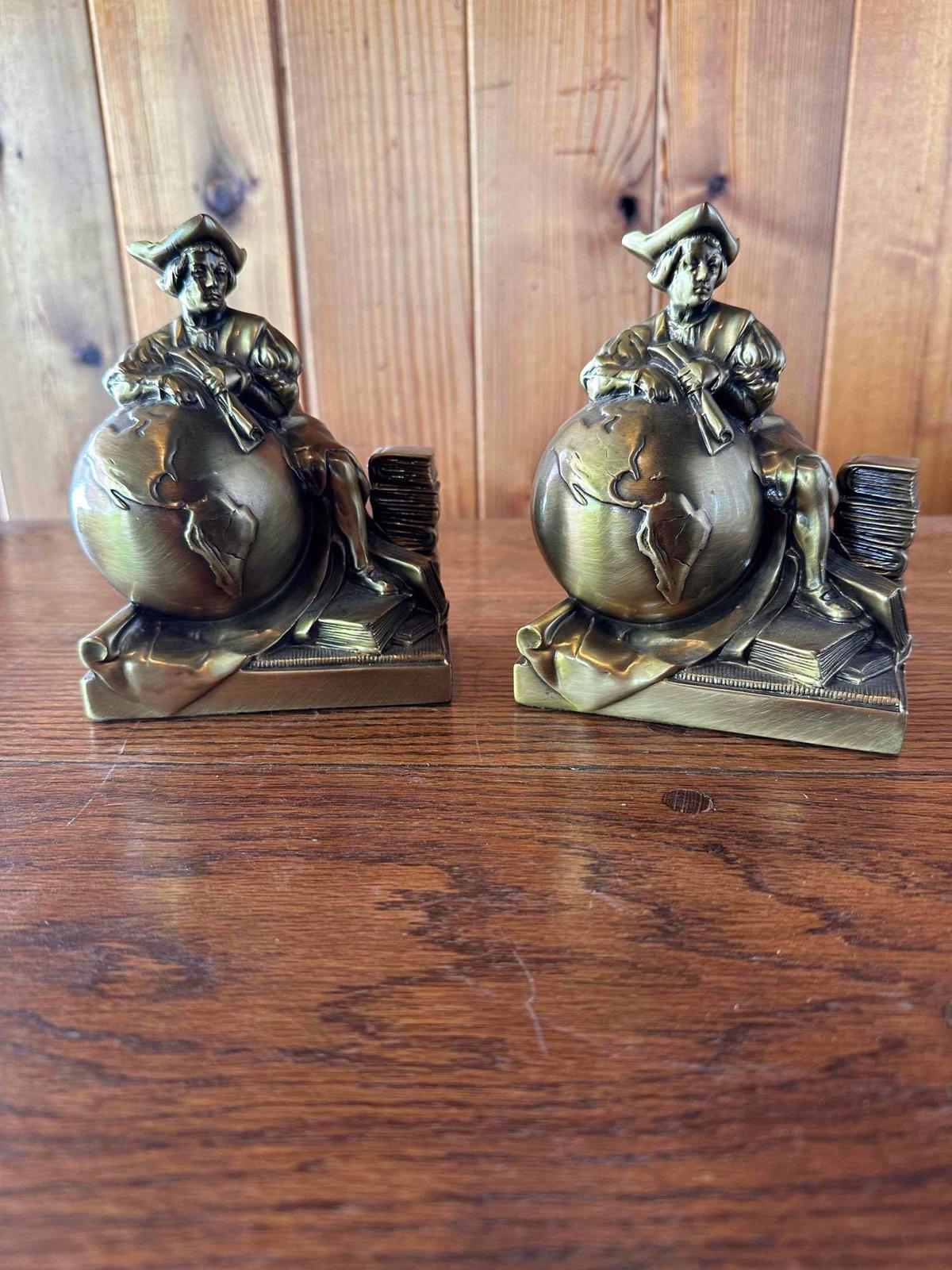 Columbus Brass Bookends