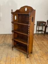 Antique English style barley twist bookcase/shelf