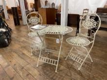 Metal Decorative Patio Set-New 1-Table 30" x 22" H 2- Chairs 21"L x 16" W x 36" H Very Ornate