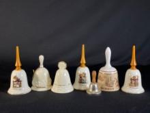 (6) Assorted vintage dinner bells