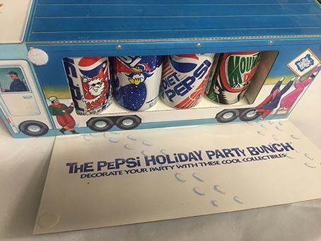 Pepsi Holiday Party Bunch Collectible Box and Cans