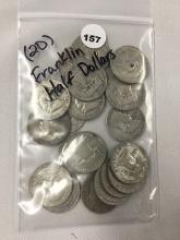 Lot of (20) Franklin Half Dollars