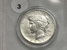1921 Peace Dollar, AU