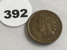 1909-S Indian Head cent VF Liberty visible