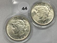 2 X $ 1925 Peace Dollars, UNC