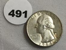 1964-D Washington Quarter Doubling God We Trust BU