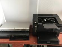 HP Laser Jet Pro M201 DW Printer, Panasonic Blu-Ray Disc Player