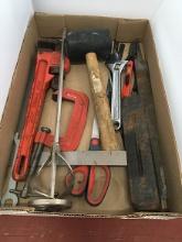 14 in. Pipe Wrench & Misc Tools, Splitting Wedge