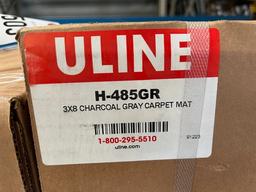 (2) Uline 3x8 Gray Carpet Mats