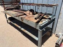 3â€™W X 9â€™L X 35"H METAL WORK TABLE