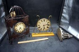 2 Decorative Clocks & Wall Sconce Shelf
