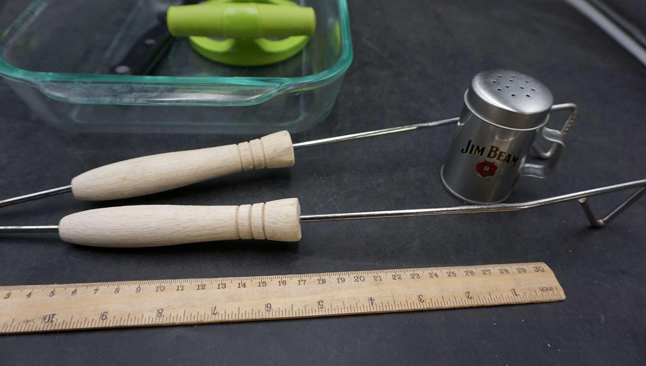 Pyrex Baking Dish, Apple Slicer & Meat Fork