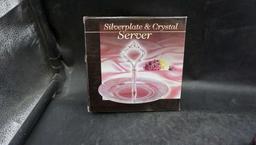 Silver Plated & Crystal Server, Christmas Brass Ornaments, Candle Holder Sets