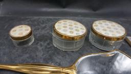 2 Hand Held Mirrors, Comb & Containers