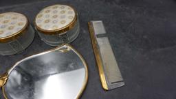 2 Hand Held Mirrors, Comb & Containers