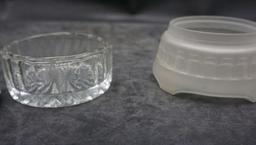 2 - Glass Trinket Containers W/ Lids