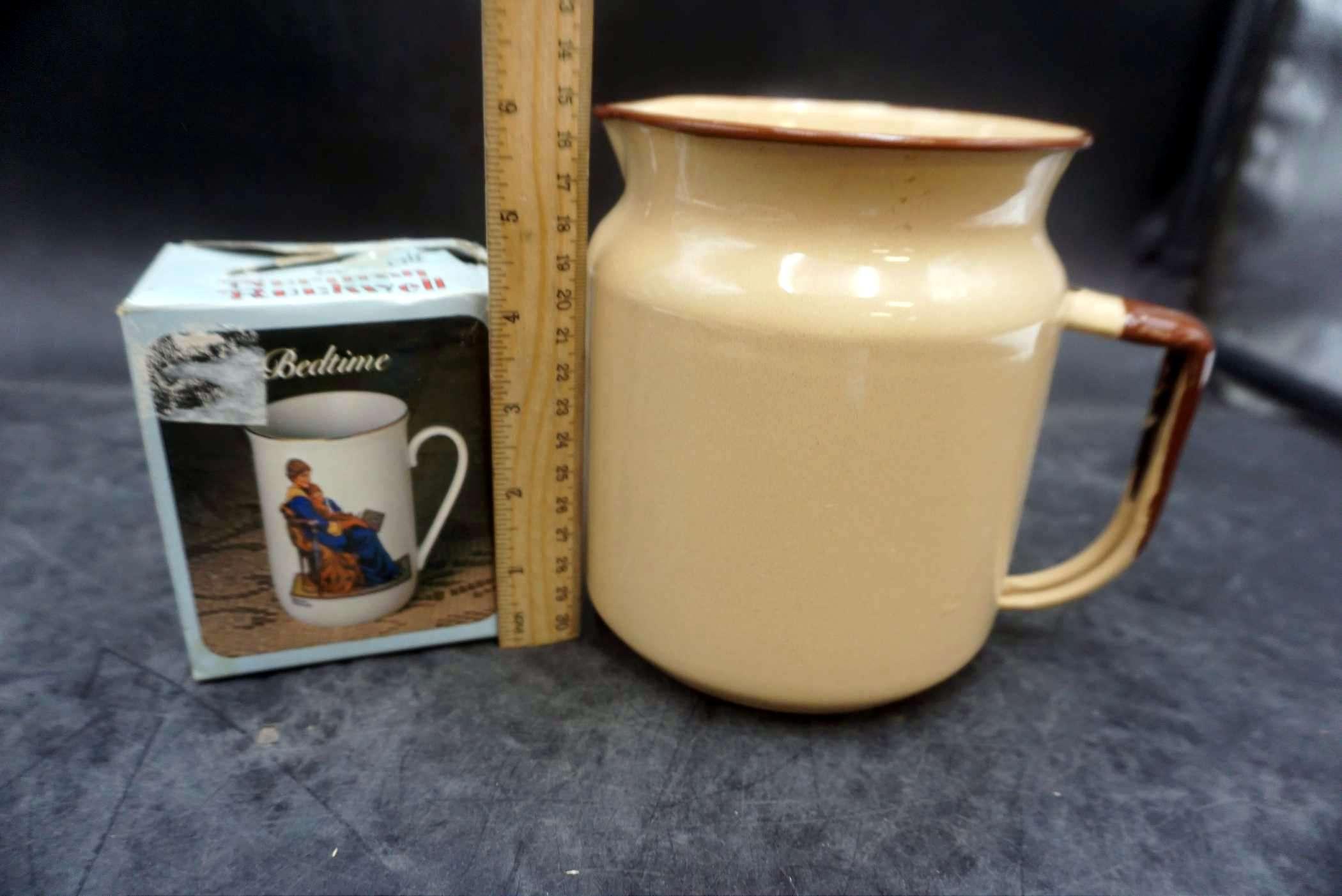 Bedtime Mug, Container, Yellow Glass Bowl, Decorative Plates