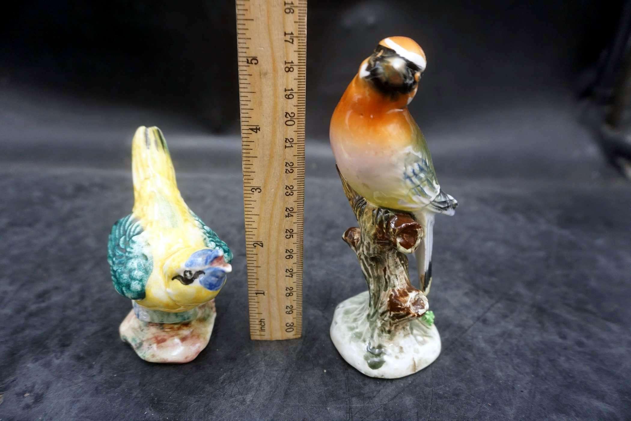 2 Bird Figurines & 1 Bird Planter