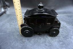 Black Carriage Planter (Chipped)