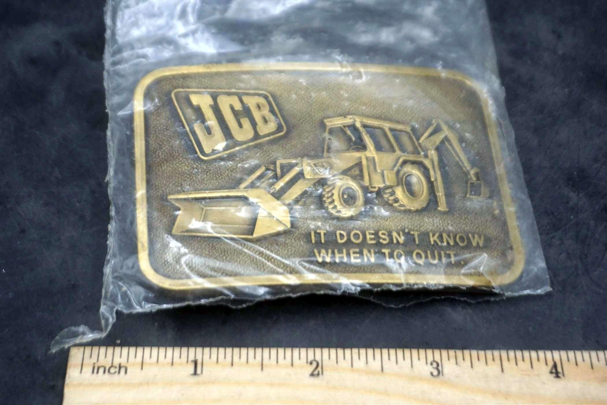 Jcb "It Doesn'T Know When To Quit" Belt Buckle