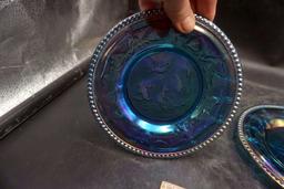 4 - Carnival Glass Plates