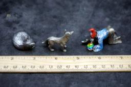 3 Figurines - Cat, Dog & Wizard