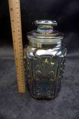 Iridescent Glass Jar