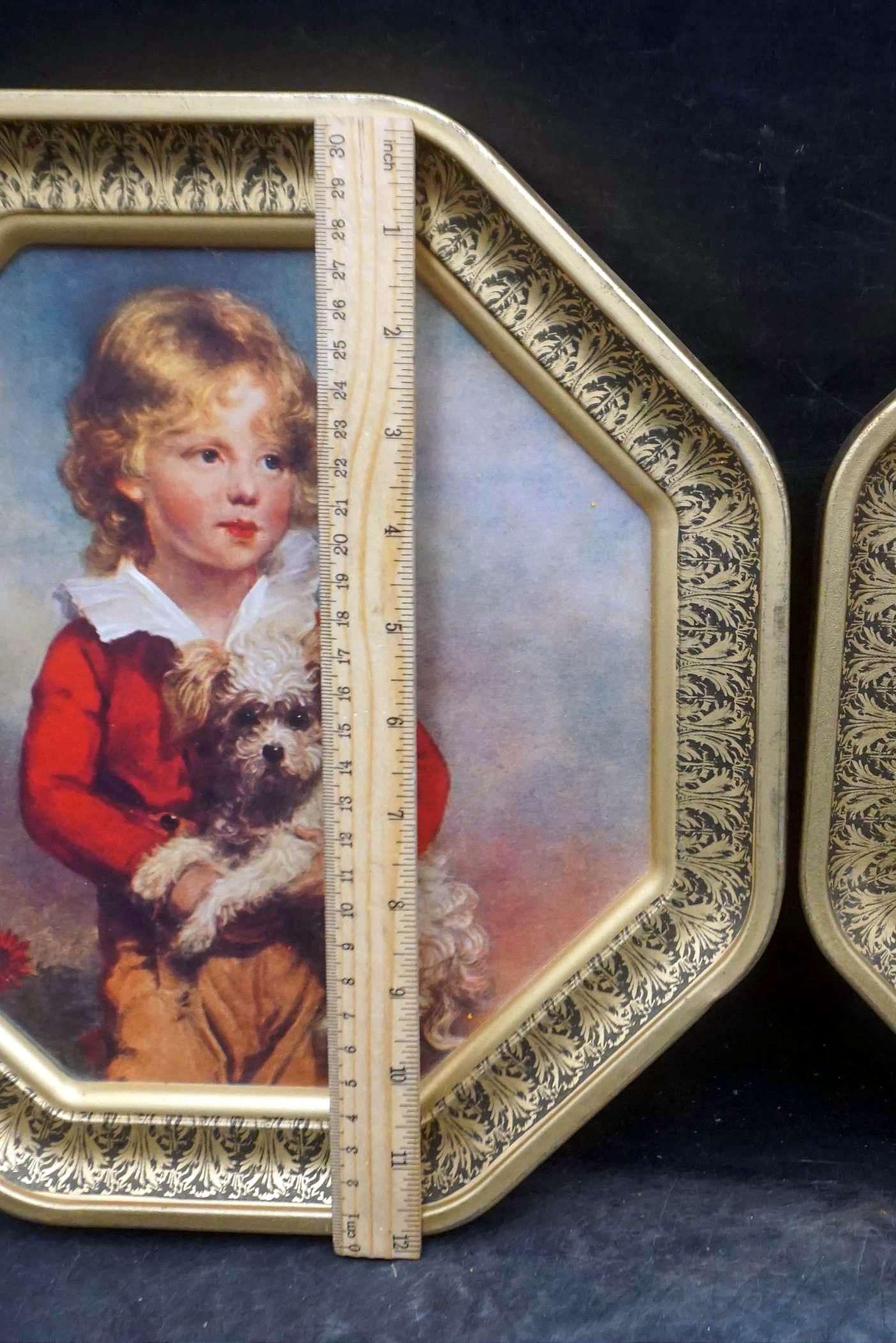 2 - Little Girl Pictures W/ Matching Metal Frames