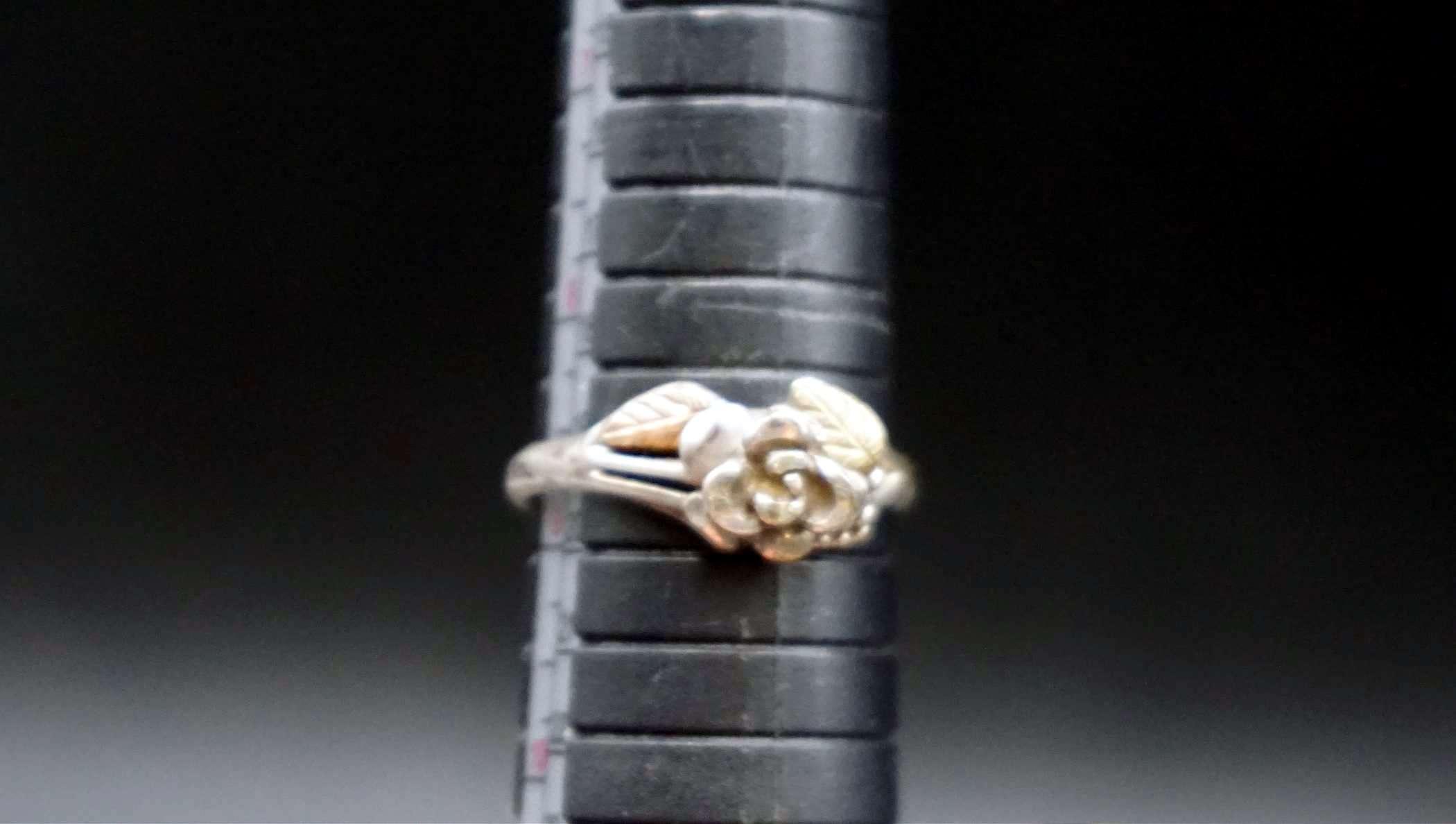 Sterling Silver Black Hills Gold Pendant & Ring