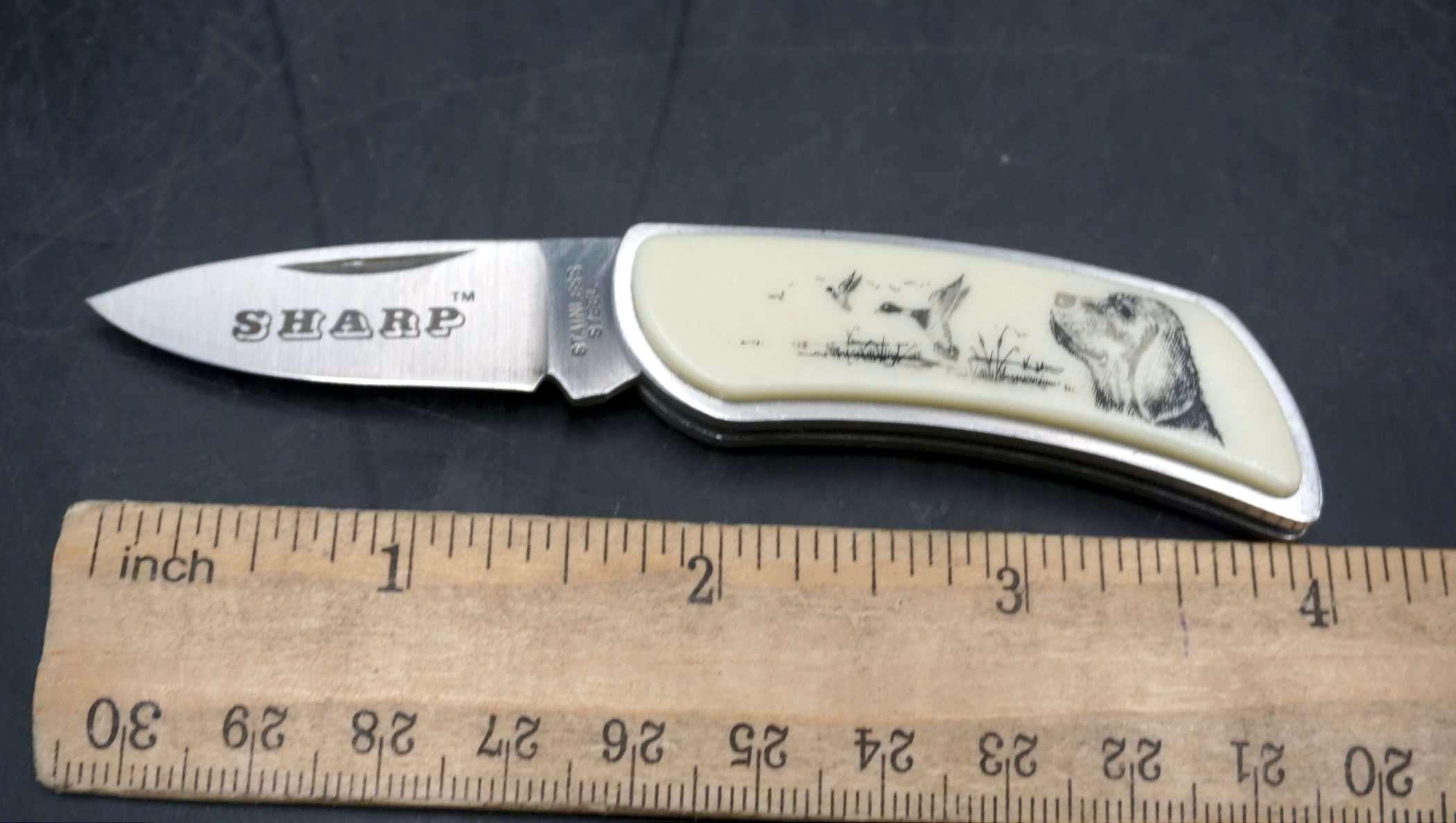 Sharp Hunting Dog Pocket Knife
