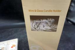 Wire & Glass Candle Holder, Bohemia Dishes