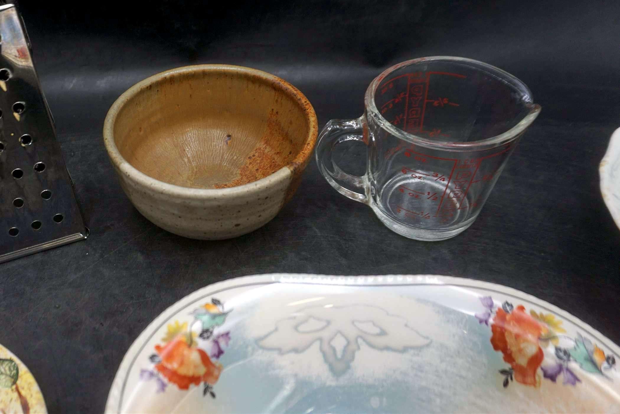 Grater, Glass Juicer, Decorative Bowls, Plates, Measuring Cup & Bowl