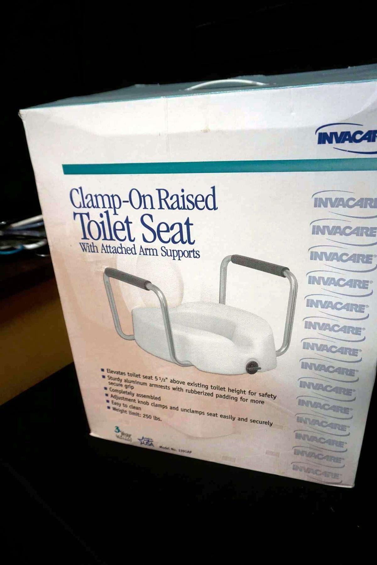 Clamp-On Raised Toilet Seat
