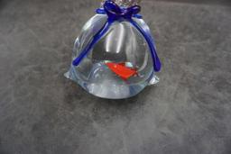 Glass Fish In Bag Paperweight