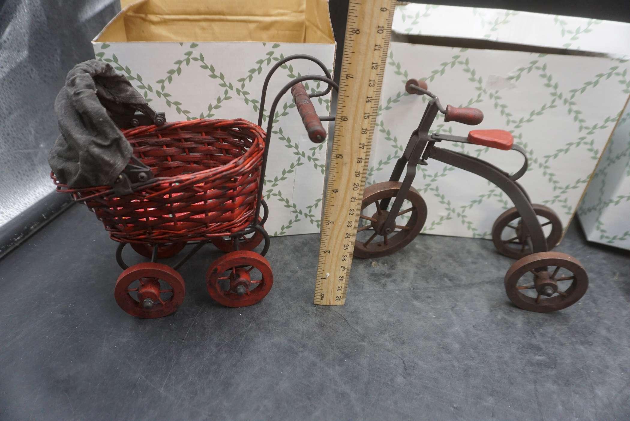 Wooden Decorative Toys - Stroller, Trike & Horse