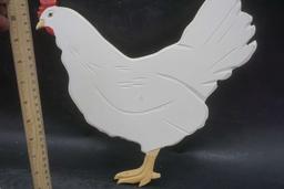 3 - Wooden Chicken Figurines