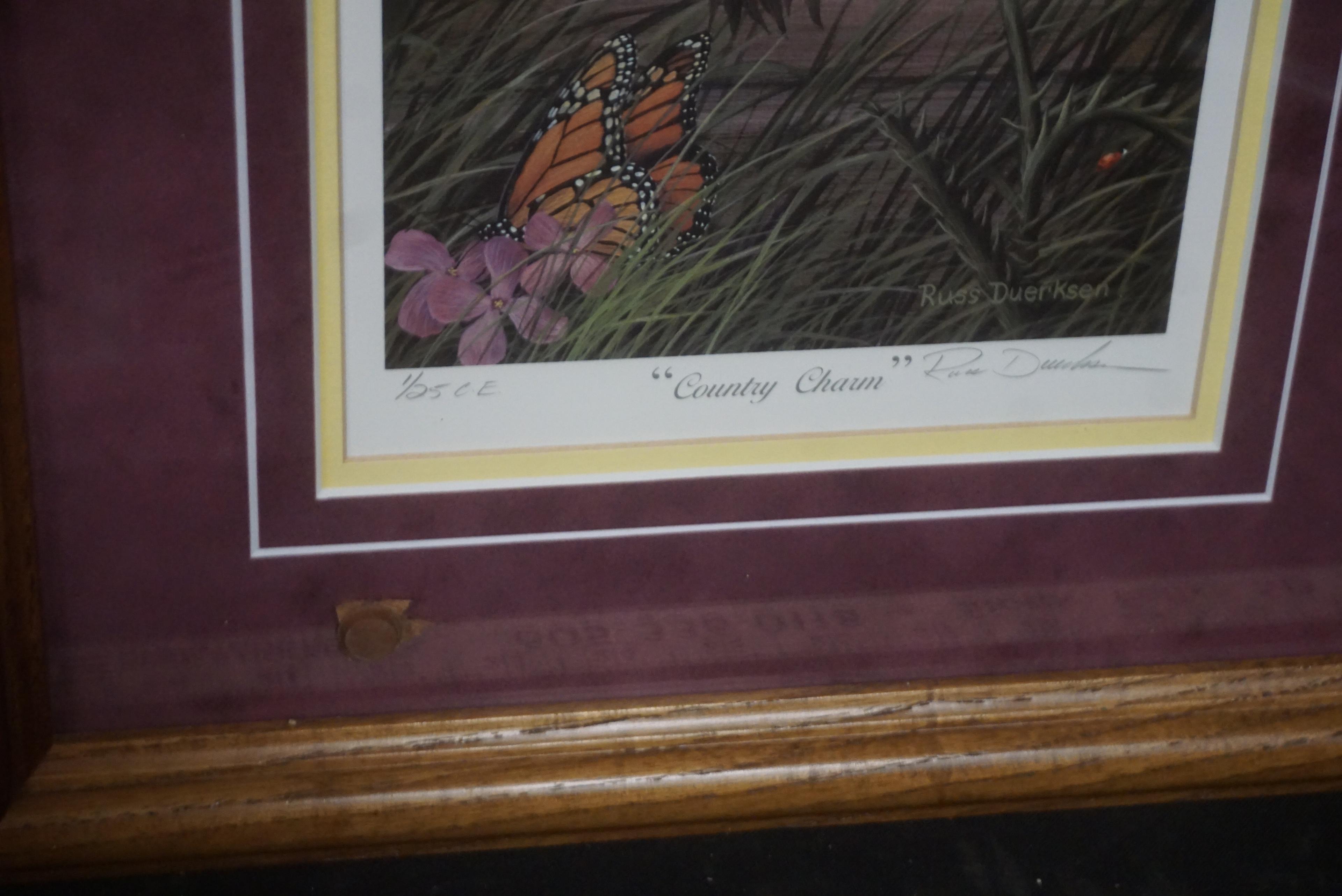 Signed Russ Duerksen Pictures - "Country Charm" 1/25 C.E. & "Essence Of Spring" 460/950