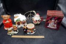 Ceramic Tealight Holder, Christmas Village House, Mug, Christmas Figurines