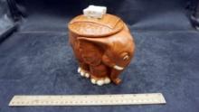 Elephant Canister W/ Paper Coin Rolls (Made In Japan)