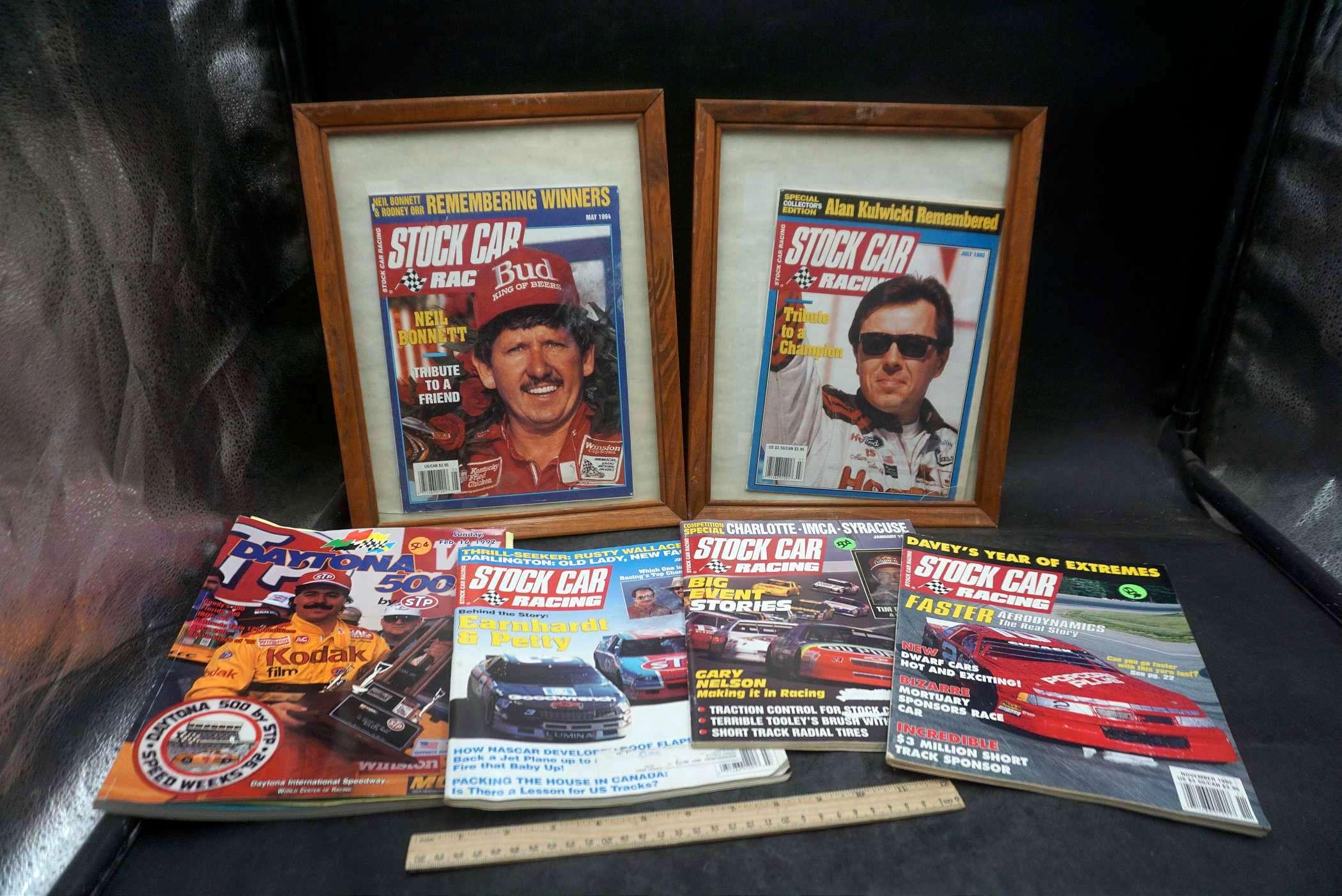 Stock Car & Racing Magazines (Some In Frames)