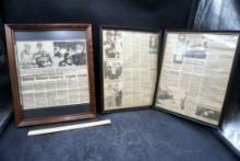 3 - Framed Davey Allison Newspaper Articles