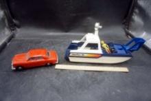 Fisher-Price Boat, Figurine & Wind-Up Car