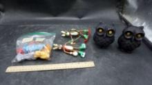 Owl Figurines (Battery Operated), Bendable Deer, Dwarfs From Snow White & Bear Soap?