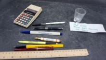 Shot Glass Rural Mail Carriers (100 Years), Advertising Pens & Calculator