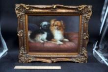 Framed Picture Of 2 Dogs