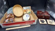 Coasters, Trinket Box, Oval Box, Plate & Ashtray/Key Holders