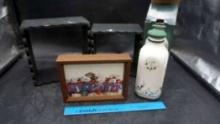 Wooden Square Boxes, Nebraska Football Picture & Decorative Milk Bottle